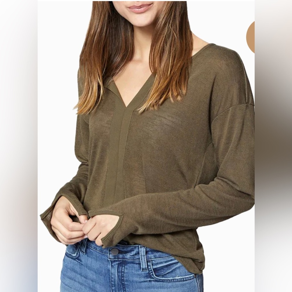 Sanctuary Hanna split neck long sleeve Top